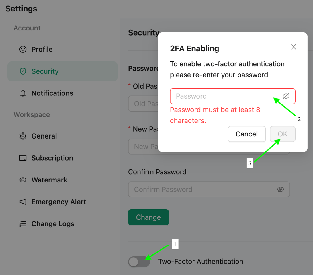 Changing Your Password and Enabling Two-Factor Authentication